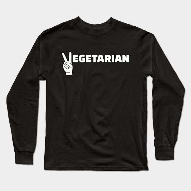 Vegetarian Long Sleeve T-Shirt by Designzz